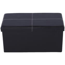Mobikon Bancuta pliabila piele ecologica neagra Imra 76x38x38 cm (0000191895)