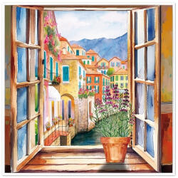 AdTrend Tablou decorativ oleografie pe panza Peisaj III 40 x 40 cm (118835C)