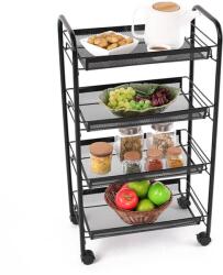 Mobikon Carucior de servire din metal negru Myris 48x27x84 cm (0000273545deco)