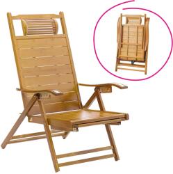Mobikon Fotoliu de gradina pozitionabil, natural, bambus, Vardon 61x85-169x43-100 cm (0000401077)
