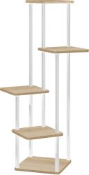 Mobikon Suport flori metal alb lemn stejar sonoma Adite 30x30x106.5 cm (0000354722)