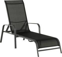 Mobikon Sezlong de gradina reglabil negru gri Atreo 64x161x100 cm (0000257524)
