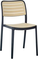 Mobikon Scaun plastic negru bej Kardos 44x55x82 cm (0000400907)