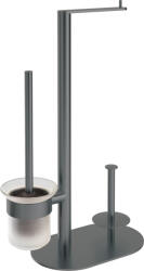 Deante Suport perie wc multifunctional gun metal gri, Deante Round (ADR_D732)