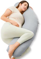MOMCOZY Pp001 J Shaped Pregnancy Pillow Jersey Fabric Light Grey (pp001-fg00nb-a)