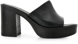 Tsakiris Mallas Mules De Piele Cu Toc Înalt În Culoare Neagră W41008365002 (W41008365002)