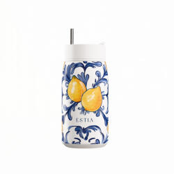 Estia Home Art Lens Save The Aegean Pahar Termos Oțel Inoxidabil Fără BPA 360ml Amalfi Coast cu Pai 01-42899 (01-42899)