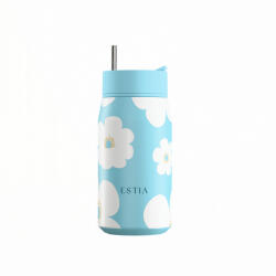 Estia Home Art Lens Save The Aegean Pahar Termos Oțel Inoxidabil Fără BPA 360ml Albastru Daisy cu Pai 01-43087 (01-43087)