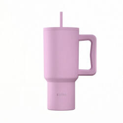 Estia Home Art Straw Tumbler XL Save The Aegean Reciclabil Pahar cu Mâner Termos Oțel Inoxidabil Fără BPA 900ml Lavandă cu Pai și Mâner 01-41472 (01-41472)
