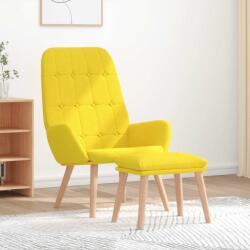 vidaXL Scaun de relaxare cu taburet din material galben deschis GartenMobel Dekor (3315154)