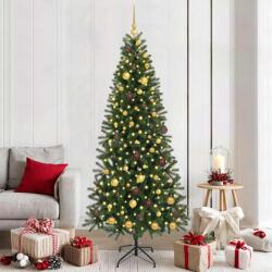 vidaXL Brad de Craciun artificial cu 300 LED Verde 210 cm PE si PVC GartenMobel Dekor (3397364)