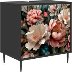 vidaXL Dulap de Baie BORNE Stejar Negru 60 x 40 x 61 cm Lemn prelucrat GartenMobel Dekor (8007416)