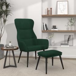vidaXL Scaun de relaxare cu taburet, verde închis, catifea GartenMobel Dekor (3097434)