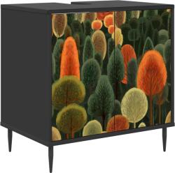 vidaXL Dulap de Baie ZAANDAM Stejar Negru 60 x 40 x 61 cm GartenMobel Dekor (8007420)