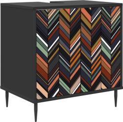 vidaXL Dulap de Baie OMMEN Stejar Negru 60 x 40 x 61 cm Lemn prelucrat GartenMobel Dekor (8007419)