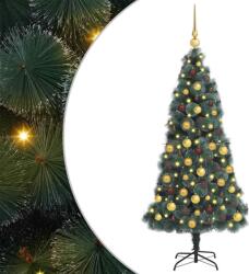 vidaXL Brad de Craciun artificial pre-luminat cu set de globuri 240 cm GartenMobel Dekor (3396187)