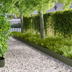 vidaXL Margine pentru gazon 10 pcs 102 x 15 x 4 cm Otel Verde masliniu GartenMobel Dekor (8008772)
