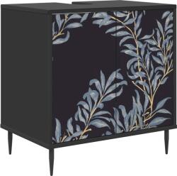 vidaXL Dulap de Baie DOKKUM Stejar Negru 60 x 40 x 61 cm GartenMobel Dekor (8007417)