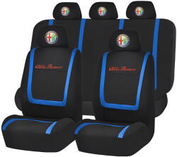 AutoHelix MSA Set Huse Scaune Universale Compatibile cu Alfa Romeo - Negru/Albastru (HSAALF.2)