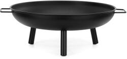 Brius Semineu de exterior tip bol, focar cu manere laterale, din otel, 58x23 cm, negru (BQ-0033)