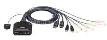 ATEN CS22DP 2-Port USB DisplayPort Cable KVM Switch with Remote Port Selector (CS22DP) (CS22DP)