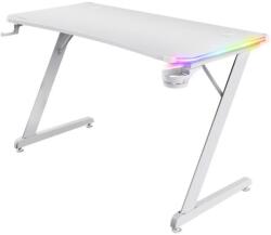 Trust Birou gaming RGB Trust GXT 709W Luminus, 120x60x74 cm, RGB, Management cabluri, Suport casti si pahar, Alb (TR-25328)