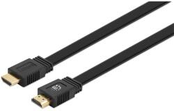 Manhattan HDMI 2.0 lapos Összekötő Fekete 10m 355643 (355643)