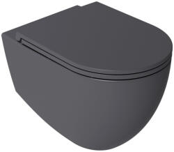 SAPHO WC, Sapho Isvea Infinity Rimless fali wc 36, 5x53 cm, antracit 10NF02005-2C - zuhanykabin