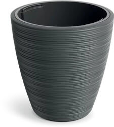 Prosperplast Vena Round Low virágcserép, 40 cm - sötétszürke (DBVR400-419U)