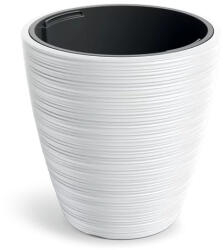 Prosperplast Vena Round Low virágcserép, 40 cm - fehér (DBVR400-S449)