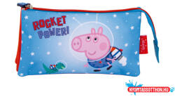 Peppa Malac Rocket 3 rekeszes tolltartó 21 cm (JAV_ADX15307PP)