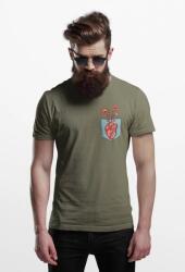 D&B Férfi/Unisex Póló PO00015 Heart Pocket Katonai zöld-Méret L (PO00015HeartPocketMilitaryL)