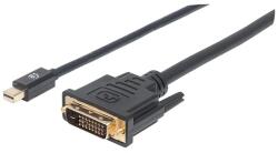Manhattan Mini DisplayPort 1.2a DVI-D Átalakító Fekete 1.8m 152150 (152150)