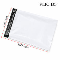 Procart Plicuri curierat B5 190x250 mm, set 50 bucati, autoadezive, impermeabile, albe (PLICB5)