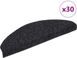 vidaXL 30 db fekete öntapadó lépcsőszőnyeg 65x21x4 cm 3365657 (3365657)