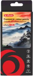 Herlitz Creioane colorate Bi-Color, mina 4mm, 12 bucati, 24 culori, Herlitz HZ9498310