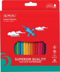 Herlitz Creioane colorate, mina 3mm, set 24 culori, Herlitz HZ9498470