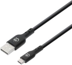 Manhattan USB 2.0 Kábel USB-A - USB-C Fekete 3m 354936 (354936)