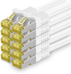 1aTTack. de Cat. 7 network cable 10m white pack of 10 Cat7 Ethernet cable network LAN cable raw cable 10 Gb s SFTP PIMF LSZH set patch cable with Rj 45 plug Cat. 6a - 4251073617336