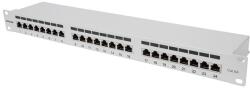 Manhattan Patch panel - CAT6A FTP árnyékolt patch panel, 24 portos, 1U, Szürke 720854 (720854)