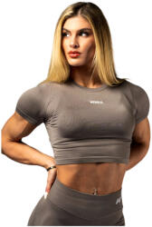 Nebbia Tricou pentru femei Power Her Seamless Short-Sleeve Top 891 Light Brown Ash S