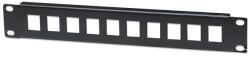 Manhattan Patch panel - Üres patch panel, 10 portos, 10" 1U, Fekete 714860 (714860)