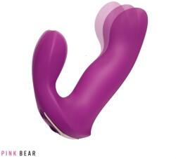 Pink Bear Vibrator Caress, 9 Moduri Vibratii, Silicon, USB, Mov, 11.6 cm Vibrator