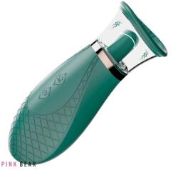 Pink Bear Stimulator Melow, 3 Moduri Suctiune, 9 Moduri Licking, Silicon, USB, Verde, 17 cm Vibrator