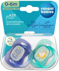 Canpol babies Canpol babies, NightGlow, suzeta simetrica din silicon, albastru, 0-6 luni, 2 buc