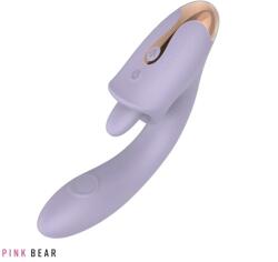 Pink Bear Vibrator Zenya, 9 Moduri Tapare, 9 Moduri Licking, Silicon, USB Magnetic, Lila, 18.1 cm Vibrator