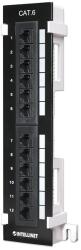 Manhattan Patch panel - Falra szerelhető, CAT6 UTP árnyékolatlan patch panel, 12 portos, 10" 1U, Fekete 560269 (560269)