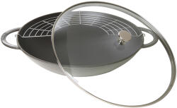Staub Wok 37 cm, gri grafit, fontă, Staub (ST1313918)