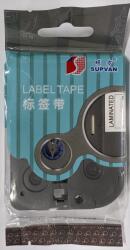 Supvan Samoadeziv banda Supvan L-334E, 12mm x 8m, text auriu / fundal negru, laminat (L334E)