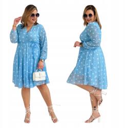 Cavaricci Ruha pöttyös midi nagy méretben Plus Size Női Cavaricci Kék (S-37)